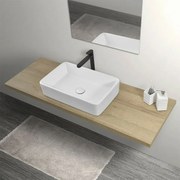 Mensola bagno 110 cm rovere miele per lavabi da appoggio serie Master