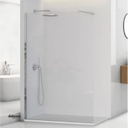 Parete Doccia Walk-In Da 88/90 Cm Cristallo Temperato Trasparente Da 8 mm Profilo Cromo Lucido