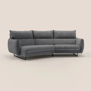Monamour divano moderno angolare con opzione relax elettrico in microfibra smacchiabile impermeabile T11 grigio