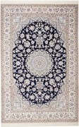 Nain Tappeto 310x200 Blu (Iran) Annodato A Mano
