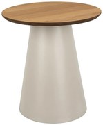 Tavolino rotondo con piano effetto rovere color crema e naturale ø 45 cm Soli - Actona