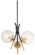 Lucande - Sotiana 3 Round Lampada a Sospensione Black/Brass Lucande