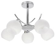 Lampadario a sospensione con supporto rigido AMOS 5xE27/40W/230V cromo lucido