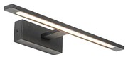 Applique da parete moderna nera 41,5 cm con LED IP44 - Jerre