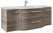 Mobile da bagno sospeso sotto lavabo L 130 x H 48 x P 48 cm rovere satinato, 2 cassetti 2 ante PELIPAL Contea