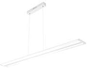 Sospensione Moderna Double Track Metallo Bianco E Diffusore Acrilico Led 40W