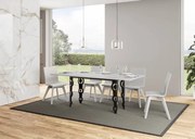 Tavolo Estensibile Karamay Double 90 - Struttura Antracite, 120/200x45/90 cm Karamay Double / Bianco