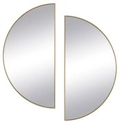 Lotto di 2 Specchio a semicerchio di design L.50 x H.100 cm in Metallo Dorato - GAVRA