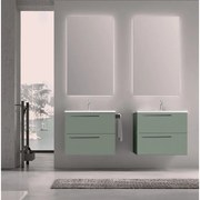 Mobile da bagno sotto lavabo VISOBATH verde laccato opaco L 60 x H 55 x P 45 cm 2 cassetti, lavabo non incluso