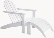 Sedia a sdraio da giardino in mogano fatto a mano con sgabello Adirondack, set di 2