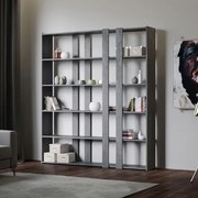 Libreria 178x204h cm in legno Cemento con 6 ripiani - KATO A