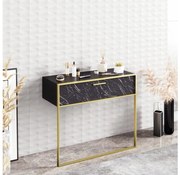 Consolle da parete POLKA 76,8x90 cm oro/nero