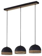 Lindby - Lonnaris 3 Lampada a Sospensione Black/Nature Lindby