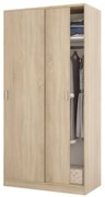 Armadio Guardaroba 2 Ante Scorrevoli 100x50x200 Rovere Effetto Legno Max