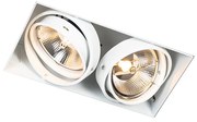 Faretto da incasso bianco GU10 AR111 senza cornice 2 luci - Oneon
