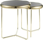 Set di 2 Tavolini da caffè Scarlet II in nero/oro