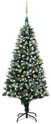 Albero di Natale Preilluminato con Palline e Pigne, Albero di Natale Preilluminato con Palline e Pigne 240 cm