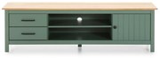 Tavolo TV in legno di pino di colore verde-naturale 158x47 cm Miranda - Marckeric