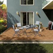 Set tavolo e sedie Emys NATERIAL in acciaio antracite per 4 persone