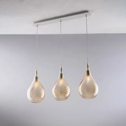 Lampadario Binario Moderno Pluvia Ambra 3 Luci E27