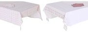 Tovaglia e tovaglioli DKD Home Decor 150 x 250 x 0,5 cm Rosa Bianco (2 Unità)