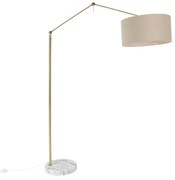 Lampada da terra oro con paralume marrone chiaro 50 cm regolabile - Editor