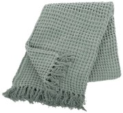 Coperta in cotone verde, 130 x 170 cm Waffle - Tiseco Home Studio