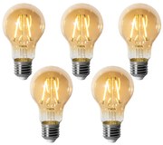 Set di 5 lampadine LED E27 dimmerabili A60 oro 3W 310 lm 2200K