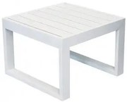 Tavolino quadrato Cuba 45 x 45 con struttura in alluminio verniciato, Bianco