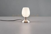 Cup ii lampada in acciaio e vetro calice satinato h.18cm 1 luce att...