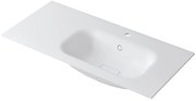 Lavabo a incasso rettangolare vasca a destra L 100.5 x H 15 x P 46 cm in resina bianco lucido