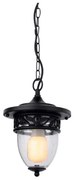 Redo 9399 - Lampadario da esterno a sospensione con catena BASEL 1xE27/42W/230V IP44 nero