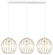Lampadario a sospensione con filo MATT 3xE27/60W/230V bianco/oro