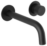 Miscelatore lavabo a muro nero opaco senza leva in acciaio inox Gemini