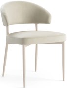 IRIS Beige Sabbia (tessuto Victoria A80)/telaio beige - MODERNA SEDIA IMBOTTITA PER SALONE/SALA DA PRANZO BOHO