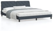 Letto con materasso grigio scuro 180x200 cm in velluto