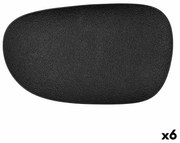 Vassoio per aperitivi Bidasoa Fosil Nero Ceramica Allumina 34 x 20,3 x 3 cm (6 Unità)