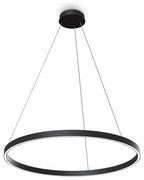 Lampadario A Sospensione Moderno Rim Alluminio Nero 1 Luce Led 51W