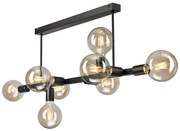 Lampadario a sospensione con supporto rigido ASTRID 8xE27/60W/230V nero