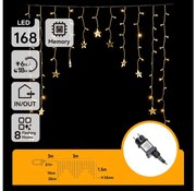 Aigostar - Catena luminosa LED da esterno per Natale 168xLED 3x1,5m IP44 bianco caldo a forma di stelle