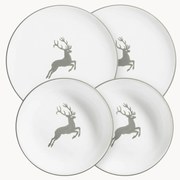 Set di 4 stoviglie fatte a mano Grey Deer, 2 persone