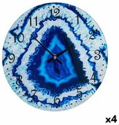 Orologio da Parete Marmo Azzurro Cristallo 30 x 4 x 30 cm (4 Unità)