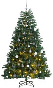 Albero Natale Incernierato con LED e Palline, Albero Natale Incernierato con 300 LED e Palline 180 cm III