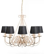 Lampadario crema con paralume a pinza 12 cm nero - Giuseppe