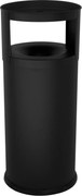 Pattumiera Gettacarte Ø38xh90 cm Autoestinguente Posacenere in Acciaio Verniciato Nero...