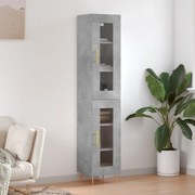 Credenza grigio cemento 34,5x34x180 cm in legno multistrato