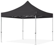 TOOLPORT 3x3m gazebo pieghevole PES, PROFESSIONAL alluminio, nero - (600132)