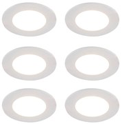 Set di 6 faretti da incasso bianchi con LED dimmerabile Dim to Warm 7W IP65 - Blanca