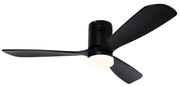 Ventilatore da soffitto intelligente nero 132 cm con LED dimmerabile a 3 fasi in Kelvin e telecomando - Sofia