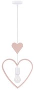 Lampada a sospensione per bambini HEART a cavo 1xE27/20W/230V rosa/bianco
